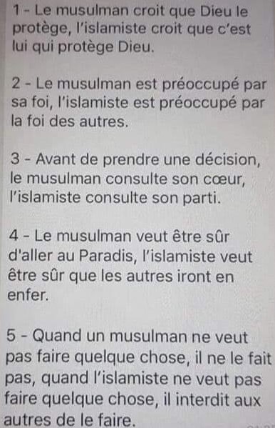 Les 5 différences entre un musulman et un islamiste